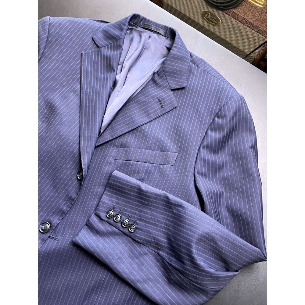 Vitale Barberis Canonico 46S Navy Blue Pinstripe Mens Blazer